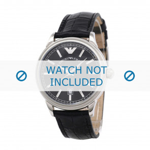 Klokkerem Armani AR0539 Lær Svart 21mm